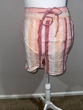 GAP Striped Tie-Waist bermuda shorts - Pink, Cream, Peach